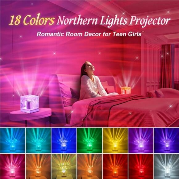 Galaxy Light Projector 18 Color Night Light for Bedroom Kids Teen Room Decor - Picture 2 of 7